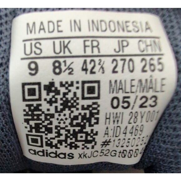 Adidas VL Court 2.0 Mens Leather Skateboard Sneakers White Navy Blue Size 9 - Picture 7 of 7